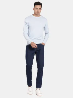 Crew Neck Aqua Melange Full Sleeve Pullover