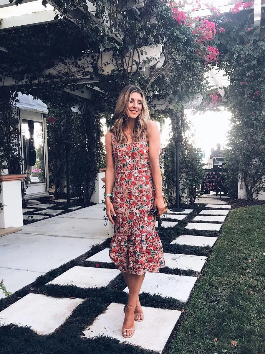 Floral Off Shoulder Sleeveless Dress