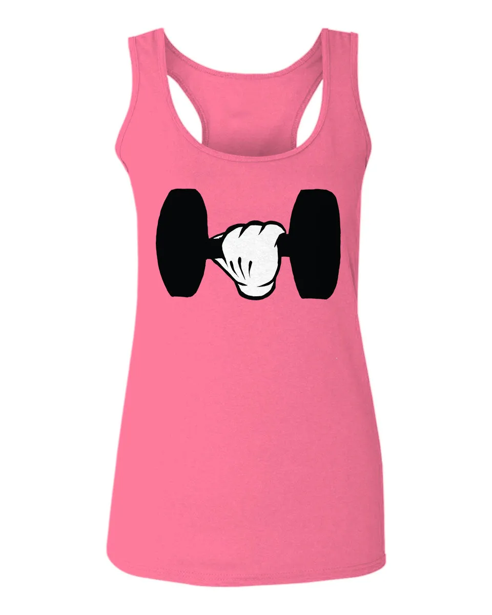 Funny Cool Workout weigths Lift Cartoon Glove Dumbells Dumbell  women's Tank Top sleeveless Racerback