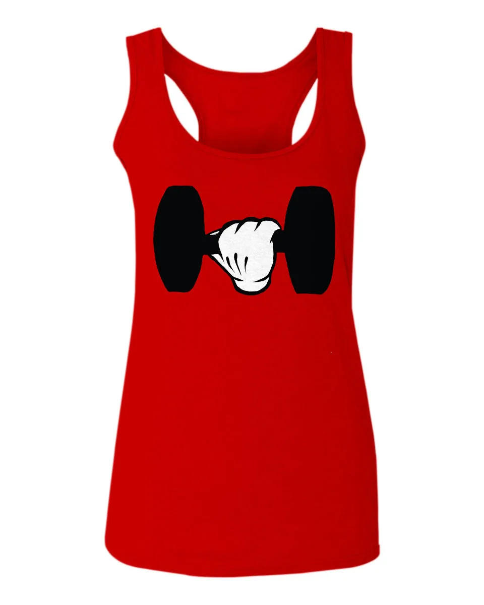 Funny Cool Workout weigths Lift Cartoon Glove Dumbells Dumbell  women's Tank Top sleeveless Racerback