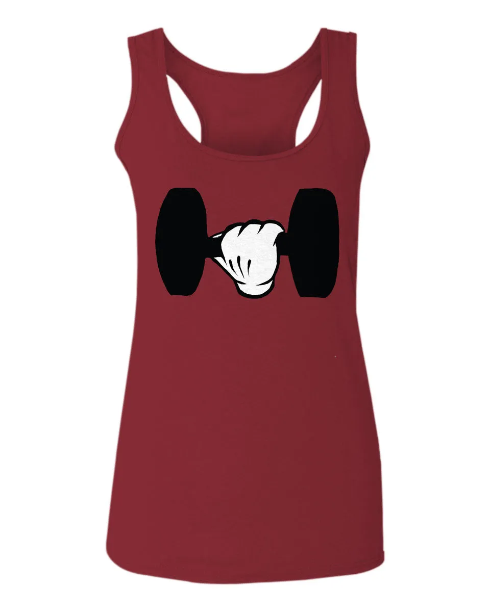 Funny Cool Workout weigths Lift Cartoon Glove Dumbells Dumbell  women's Tank Top sleeveless Racerback