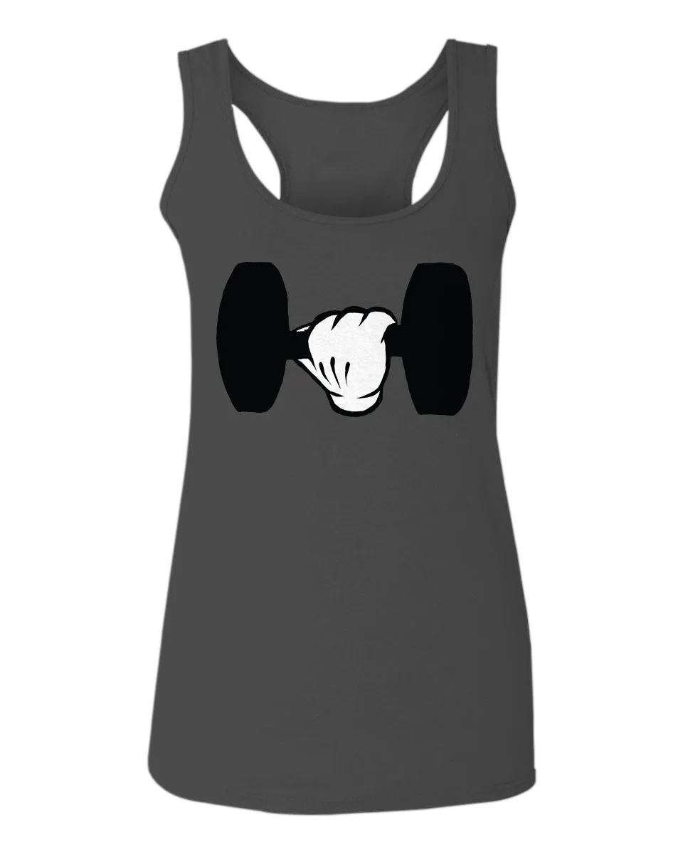 Funny Cool Workout weigths Lift Cartoon Glove Dumbells Dumbell  women's Tank Top sleeveless Racerback