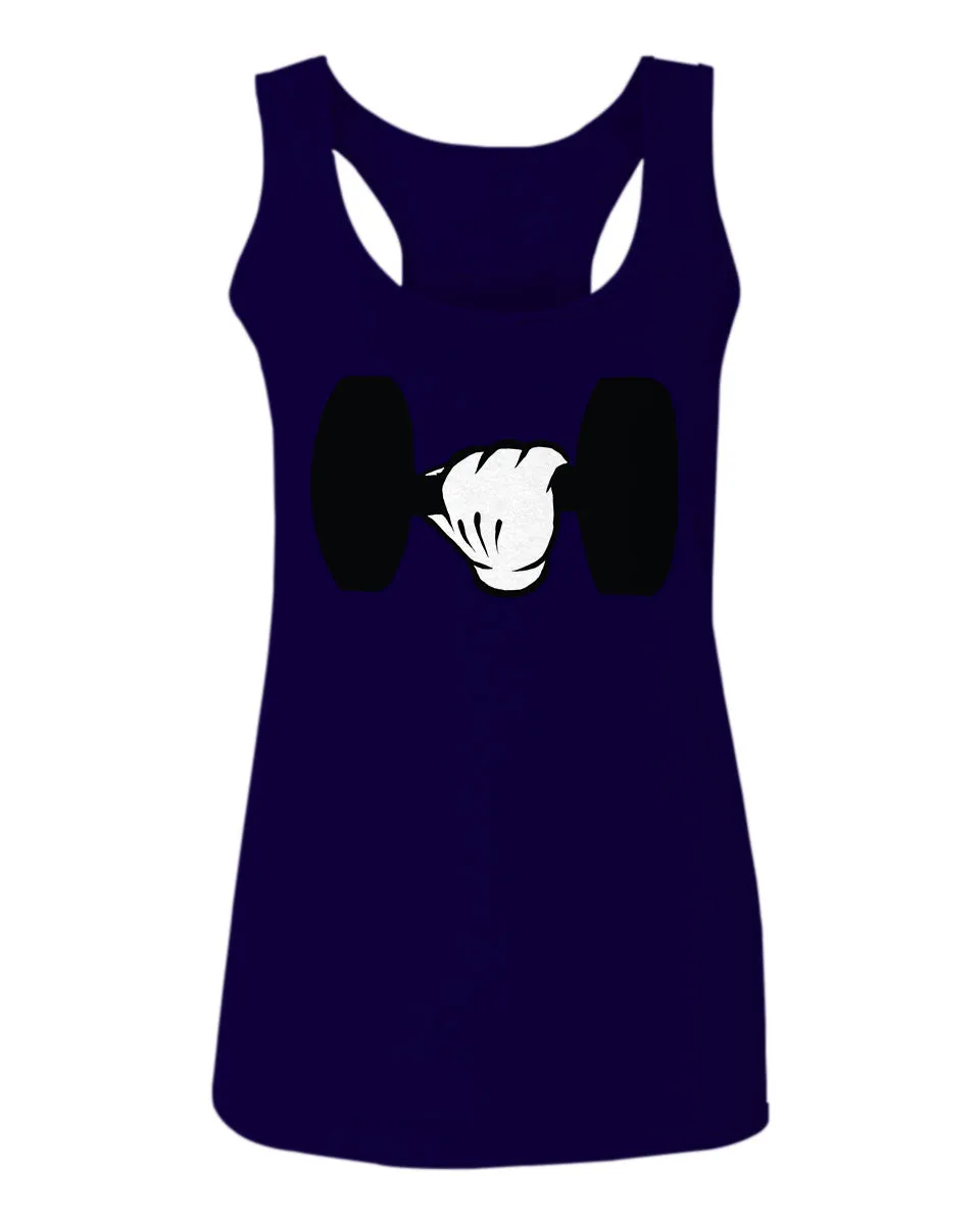 Funny Cool Workout weigths Lift Cartoon Glove Dumbells Dumbell  women's Tank Top sleeveless Racerback