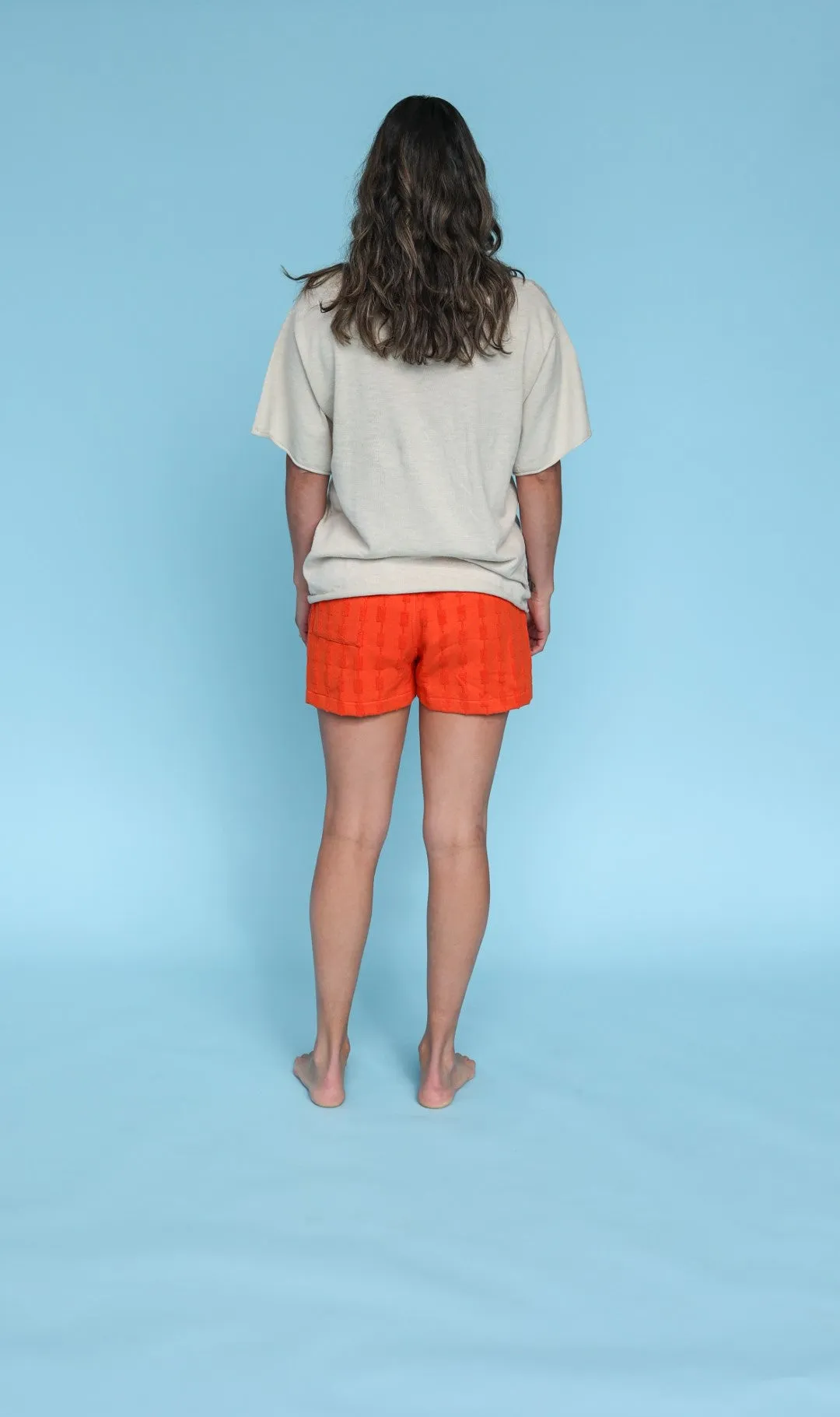 Grown Ladies Linen Texture Knit Tee - Dune