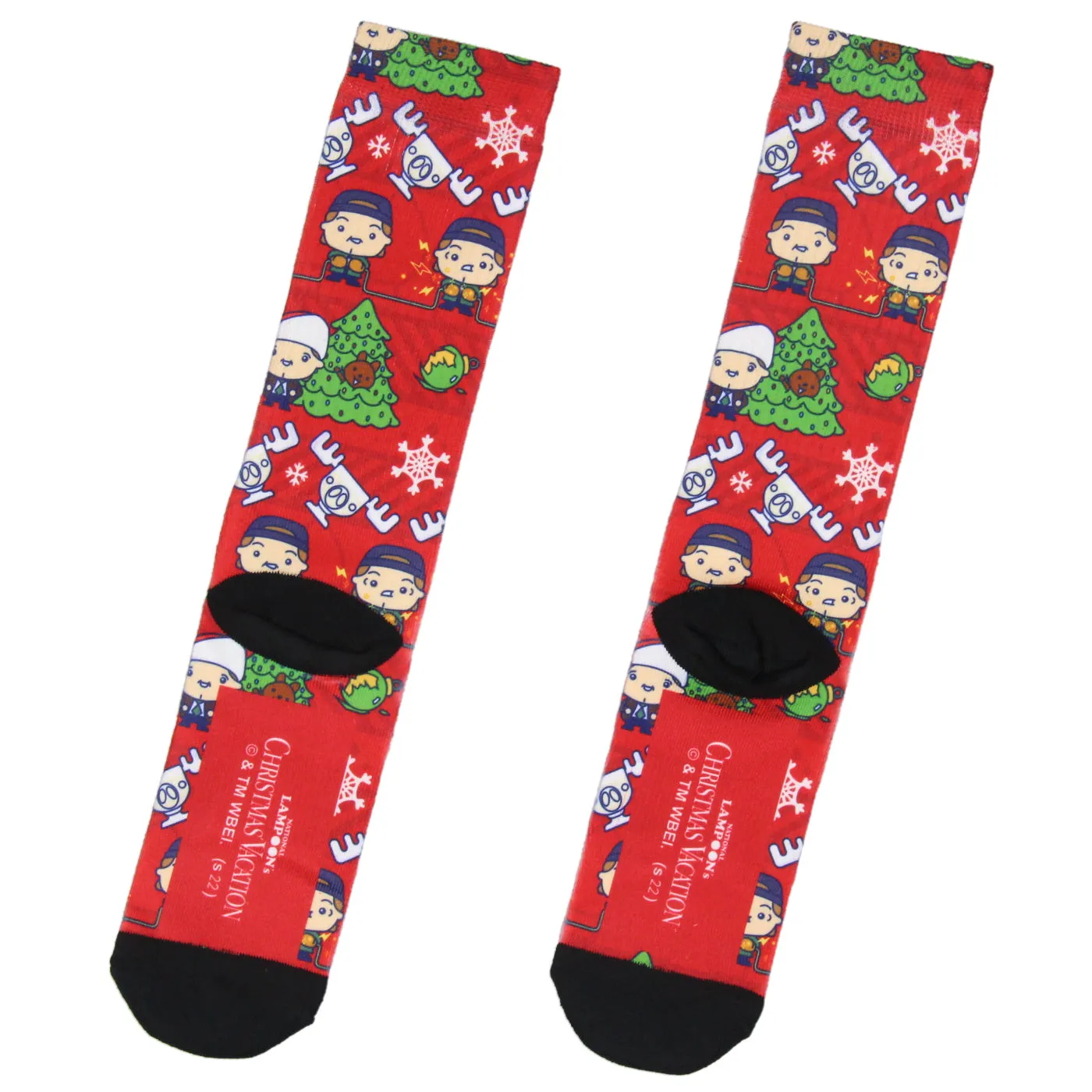National Lampoon Christmas Vacation Chibi Character Sublimated Crew Socks