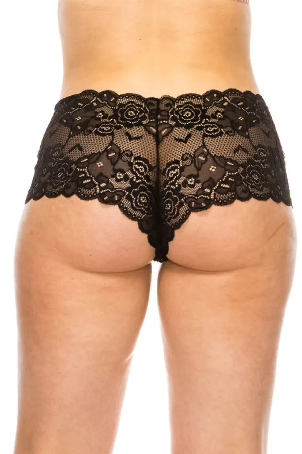 Plus Floral Lace Boyshort