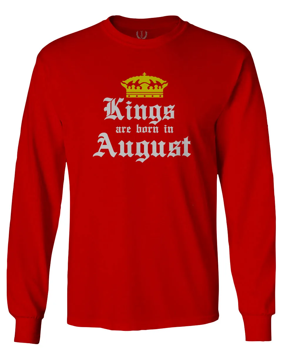 The Best Birthday Gift Kings are Born in August mens Long sleeve t shirt