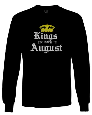 The Best Birthday Gift Kings are Born in August mens Long sleeve t shirt