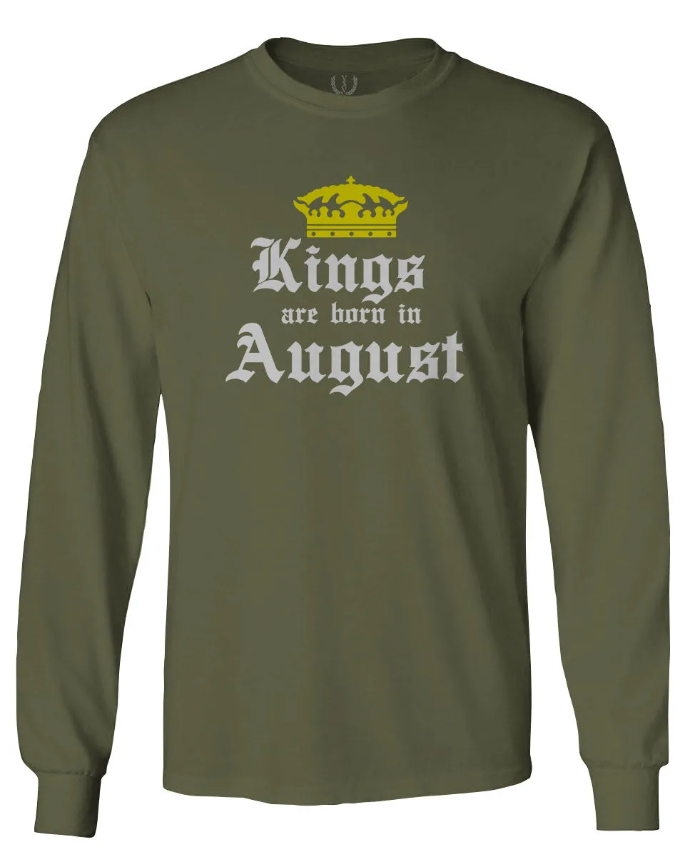 The Best Birthday Gift Kings are Born in August mens Long sleeve t shirt