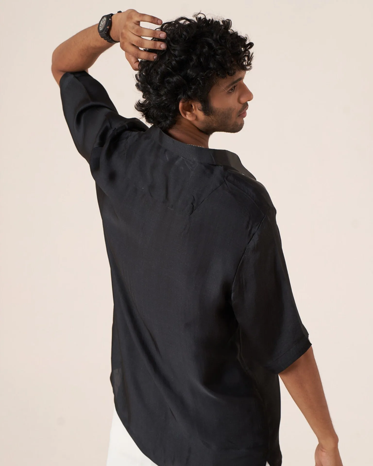Urban Mirage Pure Bemberg Satin Short Sleeve Shirt